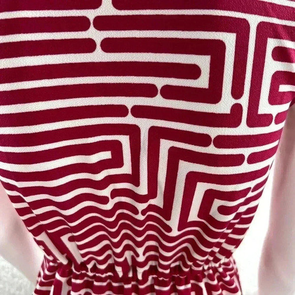 Vfish Designs Geometric Print Dress S High Neck Collar V Neck Minimalistic NWT - Picture 12 of 15